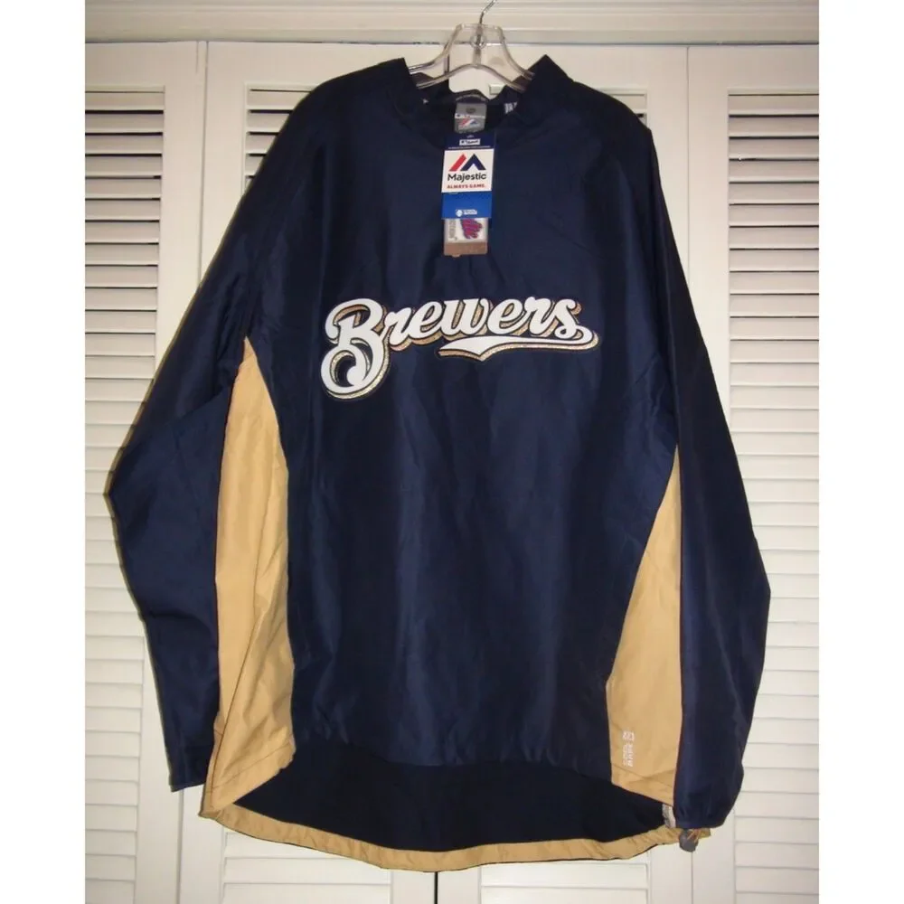Majestic Milwaukee Brewers Baseball Jacket Windbreaker